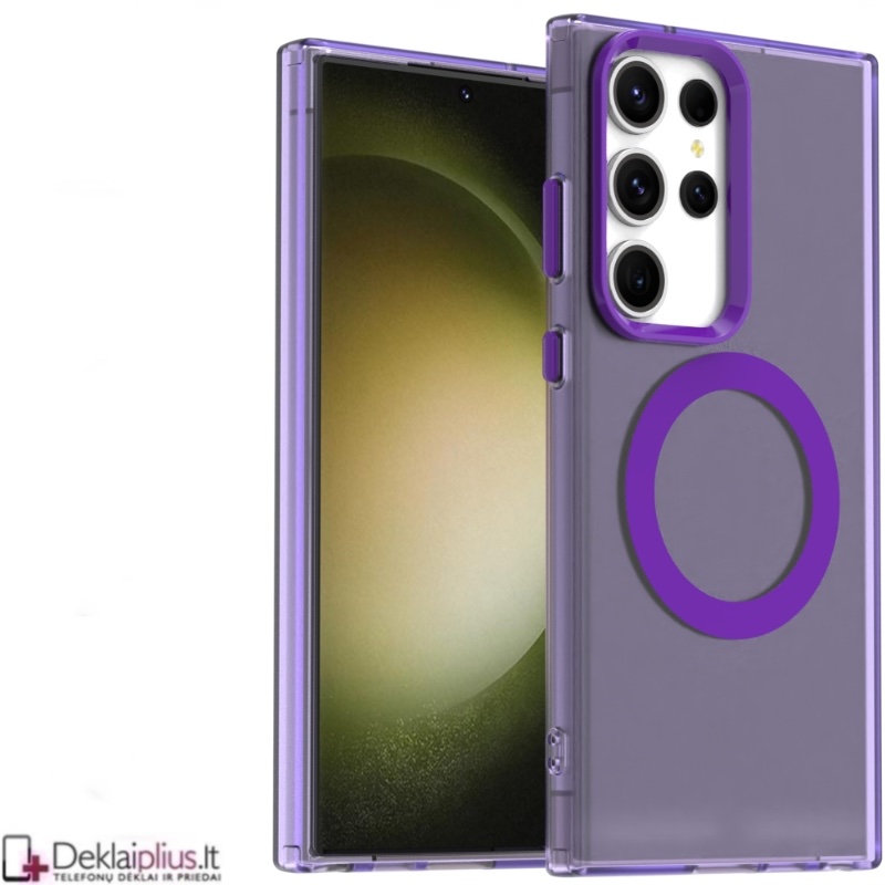 Smūgiams atsparus dėklas su magsafe - violetinis (Samsung S23 Ultra) Smūgiams atsparus dėklas su magsafe - violetinis (Samsung S23 Ultra)